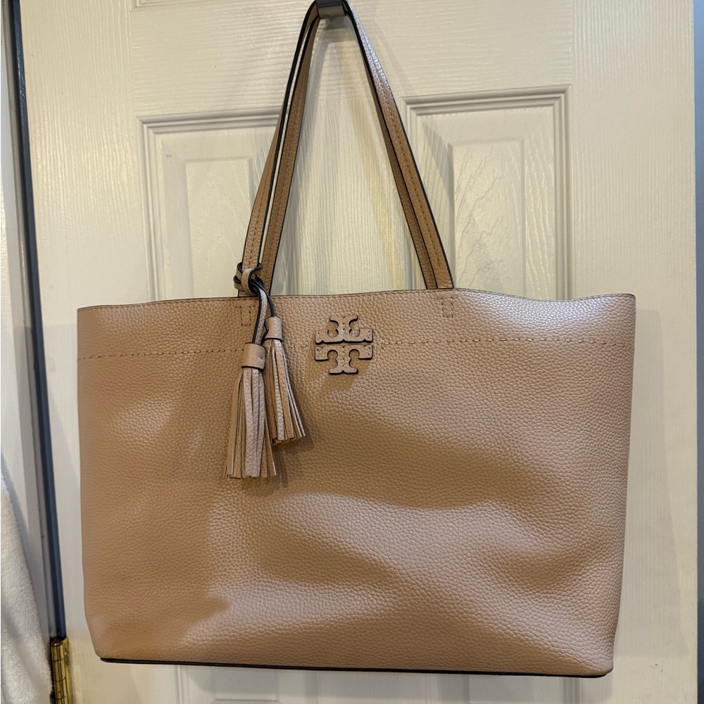 Tory Burch Tan Pebbled Leather Tote
